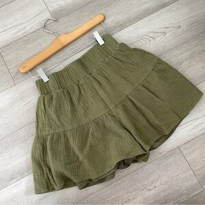 Kourt Summer Shorts cotton gauze womens Green (medium) casual summer vacation